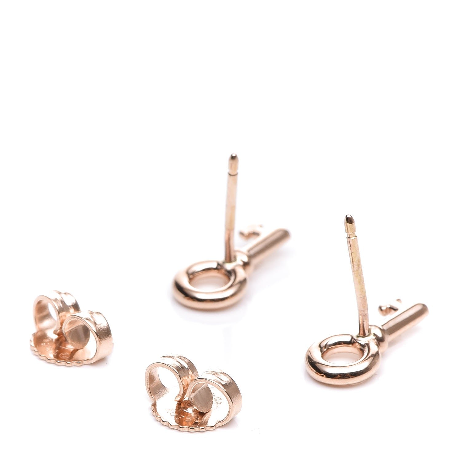 Tiffany 18K Rose Gold Mini Key Earrings 3 of 4