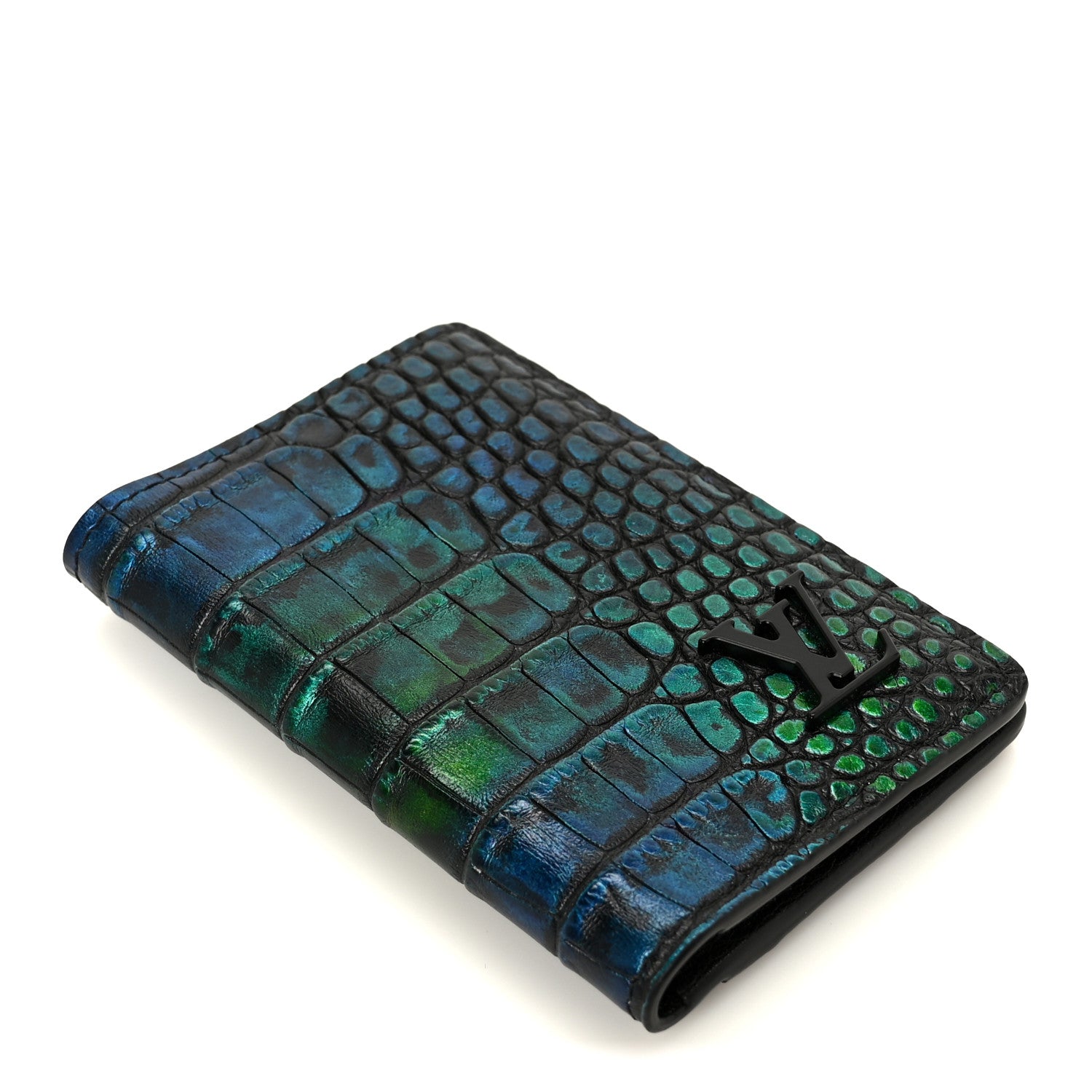 Louis Vuitton Alligator Pocket Organizer Scarabeo Blue Green