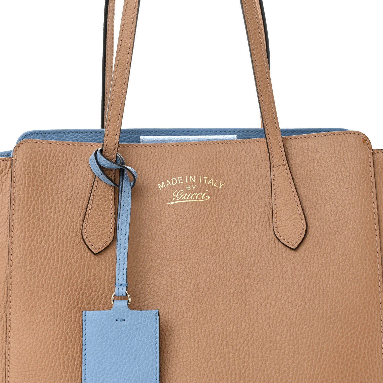 Gucci Dollar Calfskin Small Swing Tote Camelia Mineral Blue 7 of 15