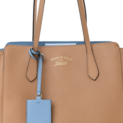 Gucci Dollar Calfskin Small Swing Tote Camelia Mineral Blue 7 of 15