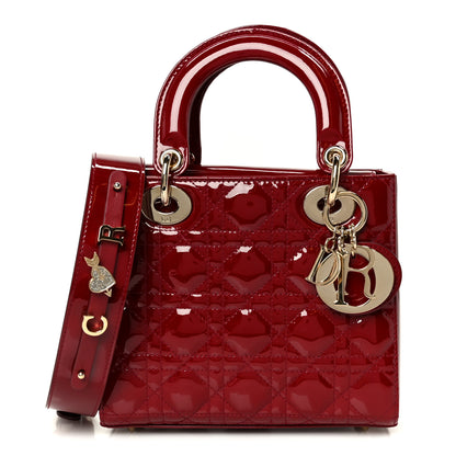 Christian Dior Patent Cannage Small My ABCDior Lady Dior Cherry Red 1 of 11