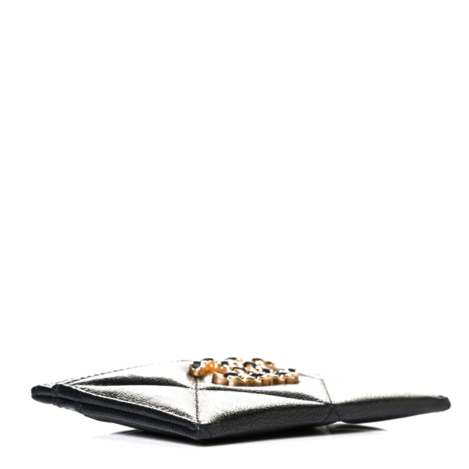 Chanel Shiny Goatskin Quilted Chanel 19 Card Holder Black 3 of 6