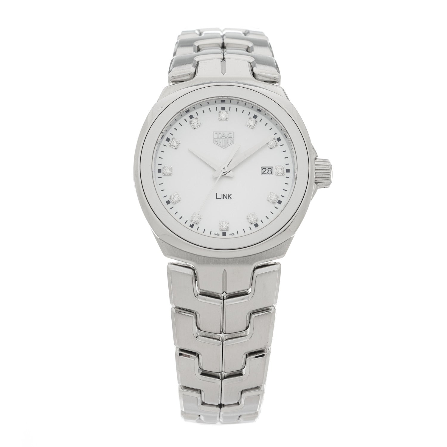 Tag Heuer Stainless Steel Diamond Mother of Pearl 32mm Link Quartz Watch WBC1312 1 of 4
