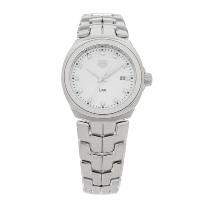 Tag Heuer Stainless Steel Diamond Mother of Pearl 32mm Link Quartz Watch WBC1312 1 of 4