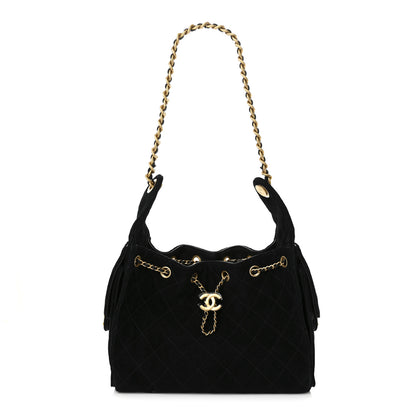Chanel Suede Quilted Small Chanel 25 Handbag Black 1 of 11