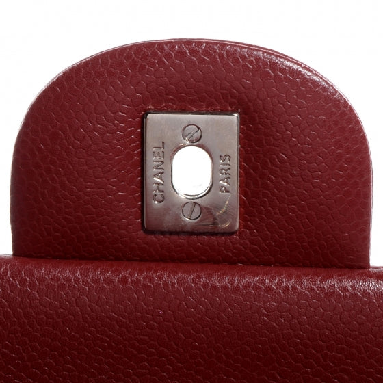 Chanel Caviar Jumbo Double Flap Dark Red 6 of 8