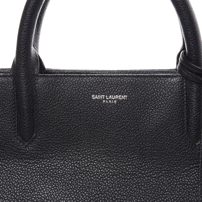 Saint Laurent Grained Calfskin Small Cabas Rive Gauche Black 10 of 12