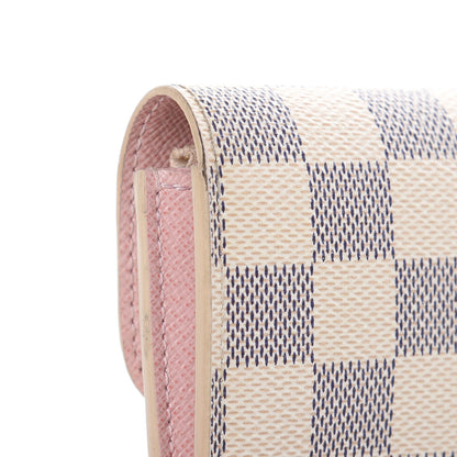 Louis Vuitton Damier Azur Emilie Wallet Rose Ballerine 10 of 14