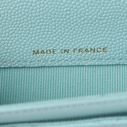 Chanel Caviar Quilted Card Holder Light Blue 7 of 9