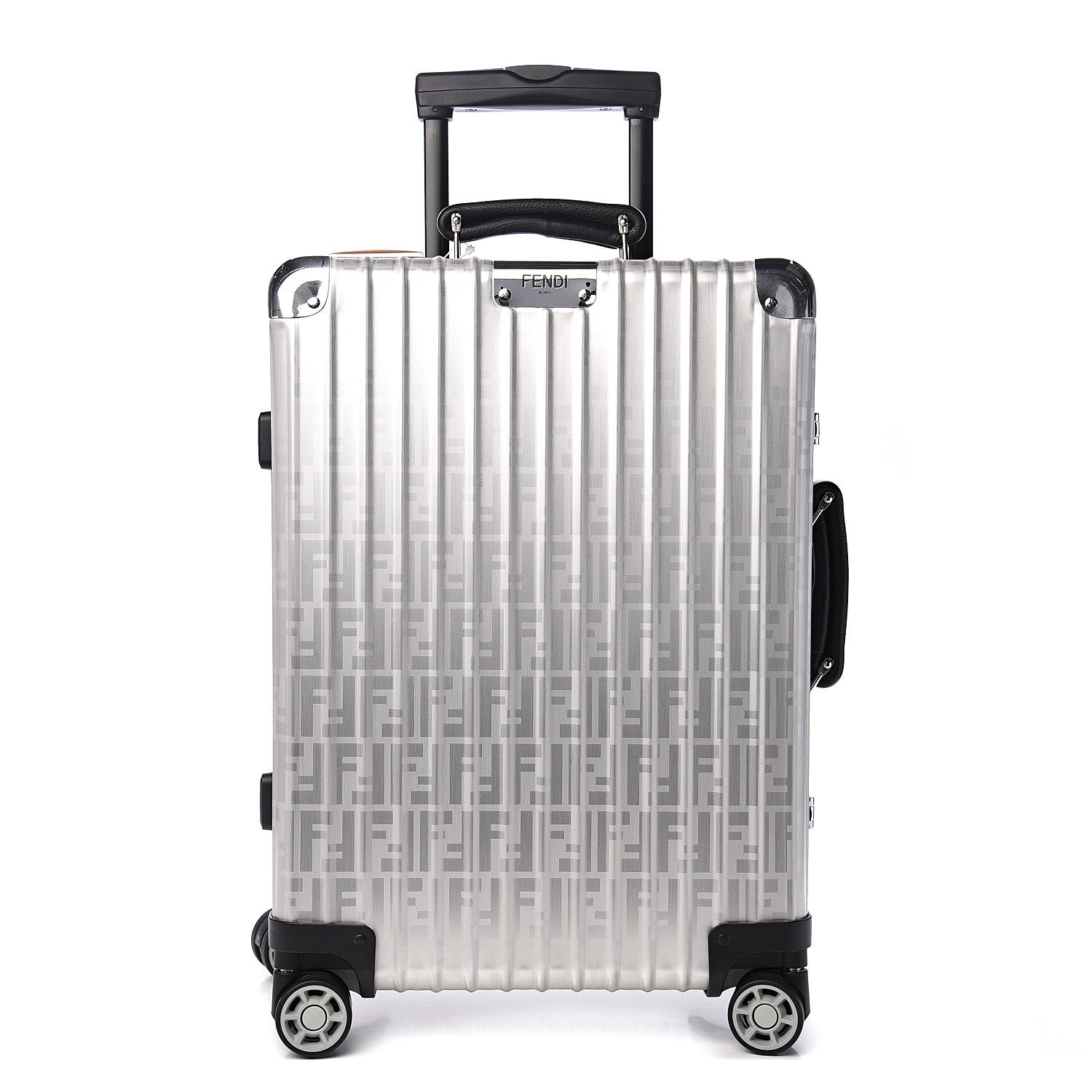 Fendi X RIMOWA Aluminum FF Print Roll Away Carry On Luggage Silver 1 of 15