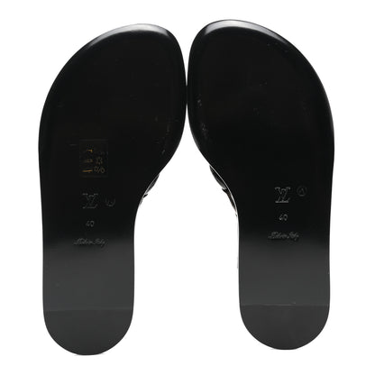Louis Vuitton Patent Monogram Vedette Mule Sandals 40 Black 5 of 8