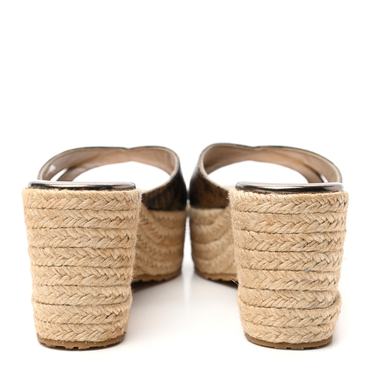 Snakeskin Prima Espadrille Wedge Sandals 38 Brown