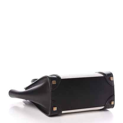 Celine Shrunken Lambskin Micro Bi-Color Luggage Black White 4 of 13