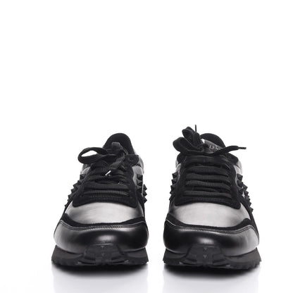 Valentino Garavani Calfskin Suede Mens Rockstud Sneakers 42 Black 2 of 8