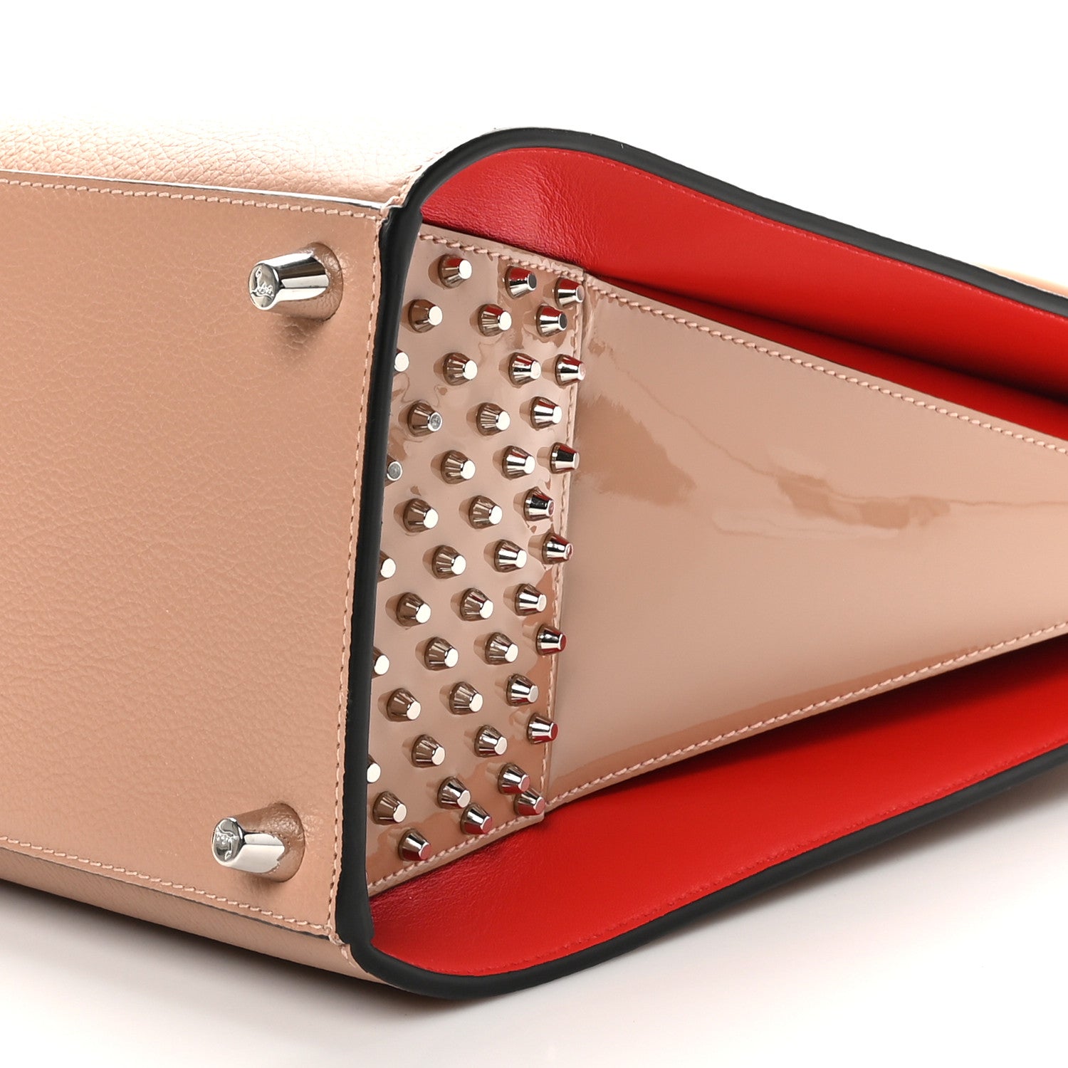 Christian Louboutin Calfskin Patent Studded Large Paloma Cognac 9 of 9
