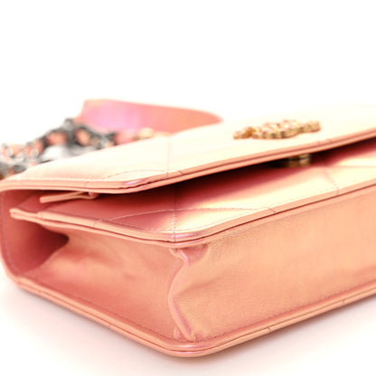 Chanel Iridescent Calfskin Quilted Chanel 19 Wallet On Chain WOC Pink 10 of 11