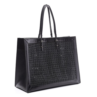 Balenciaga Veau Papier Woven A4 Tote Black 3 of 11