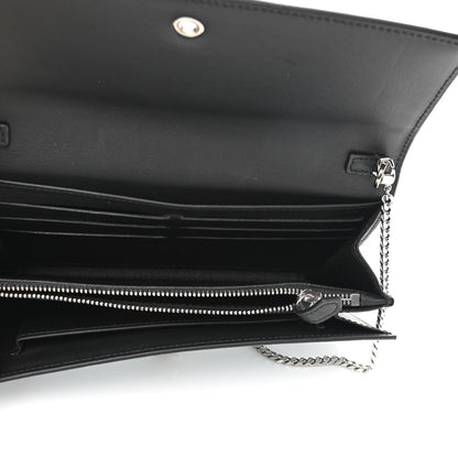 Alexander McQueen Silky Amish Grain Calfskin Skull Wallet on Chain Duck Egg 5 of 11