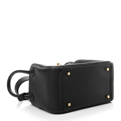 Hermes Taurillon Clemence Mini Lindy 20 Black 3 of 4