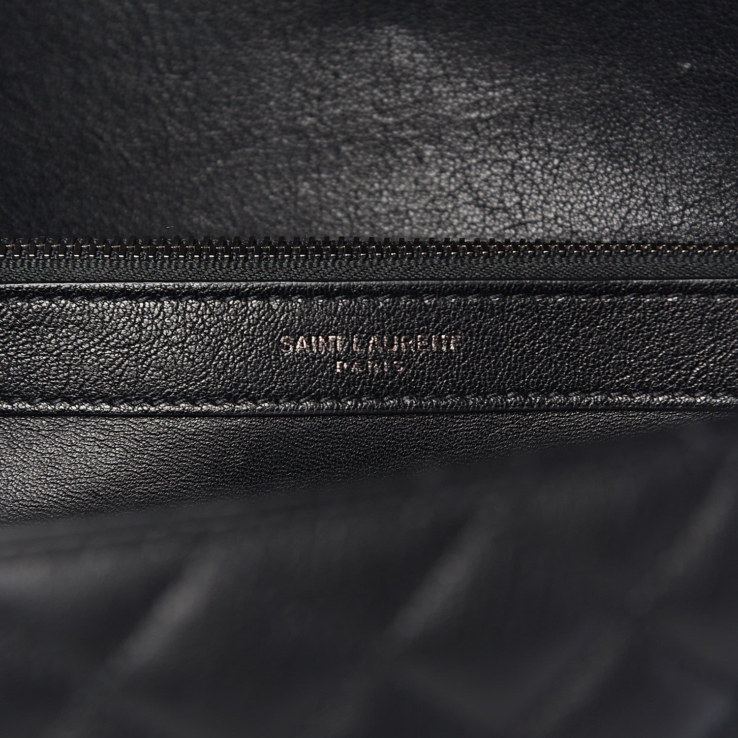 Saint Laurent Calfskin Mixed Matelasse Triquilt Large Monogram Satchel Black 7 of 10