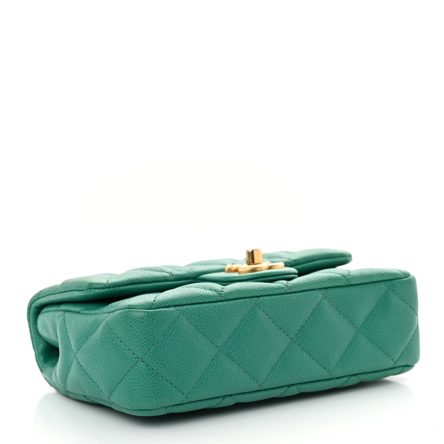 Caviar Quilted Mini Sweetheart Flap Green