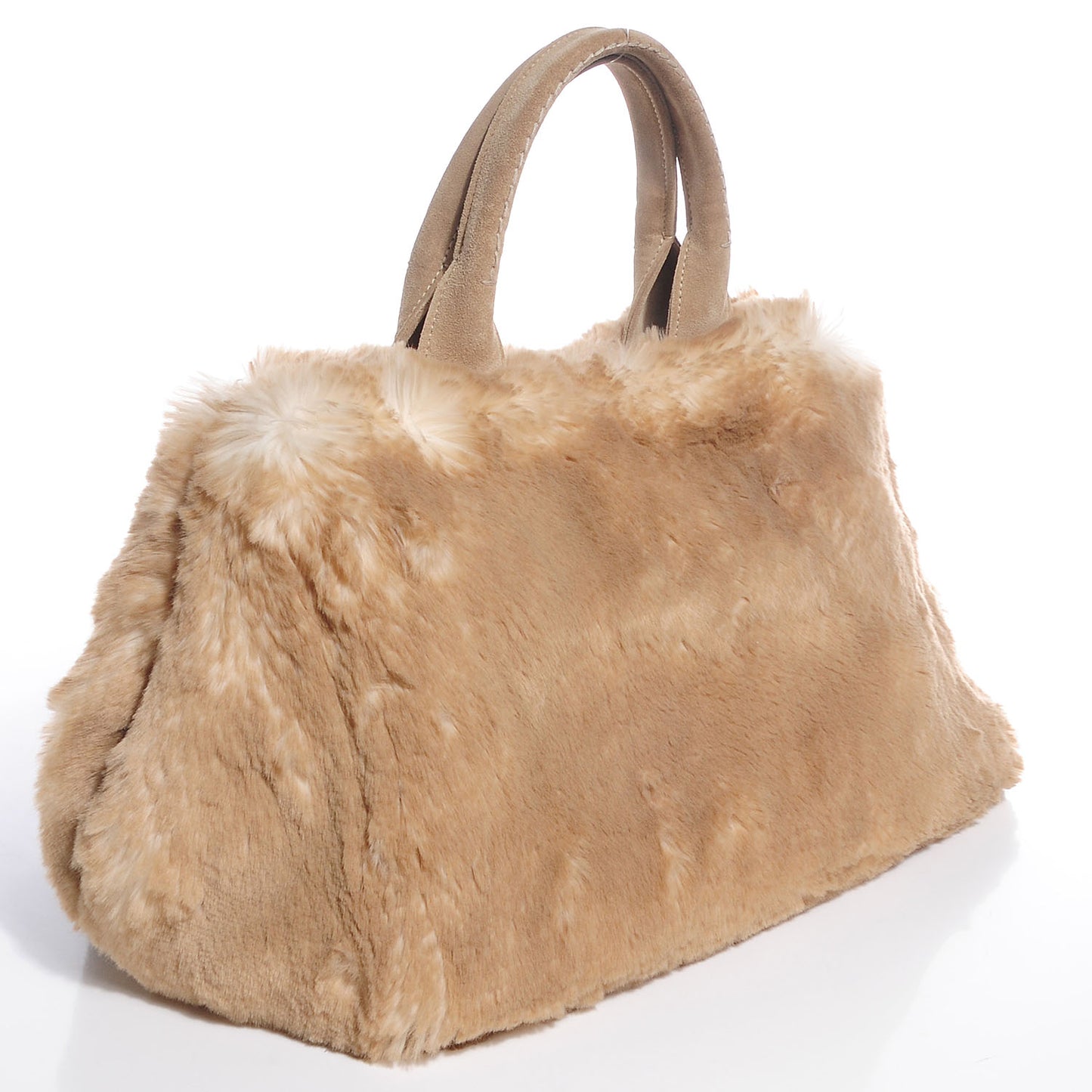 Eco Lapin Faux Fur Open Top Tote Cipria
