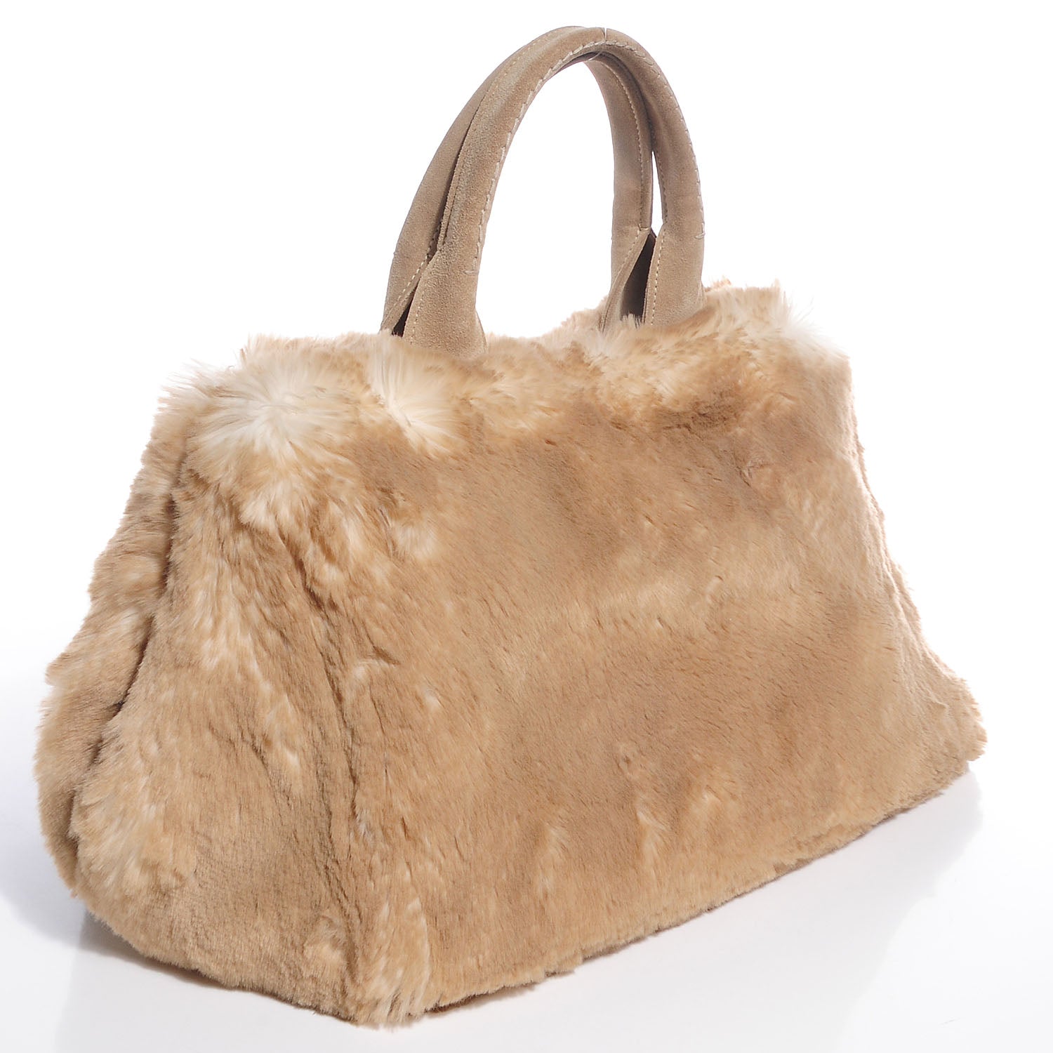 Prada Eco Lapin Faux Fur Open Top Tote Cipria 3 of 14