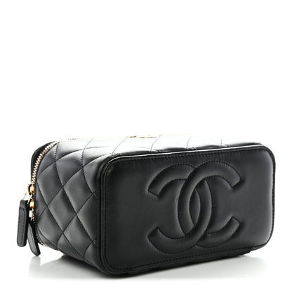 Chanel Lambskin Quilted Small Top Handle Vanity Case With Chain Black 4 of 11