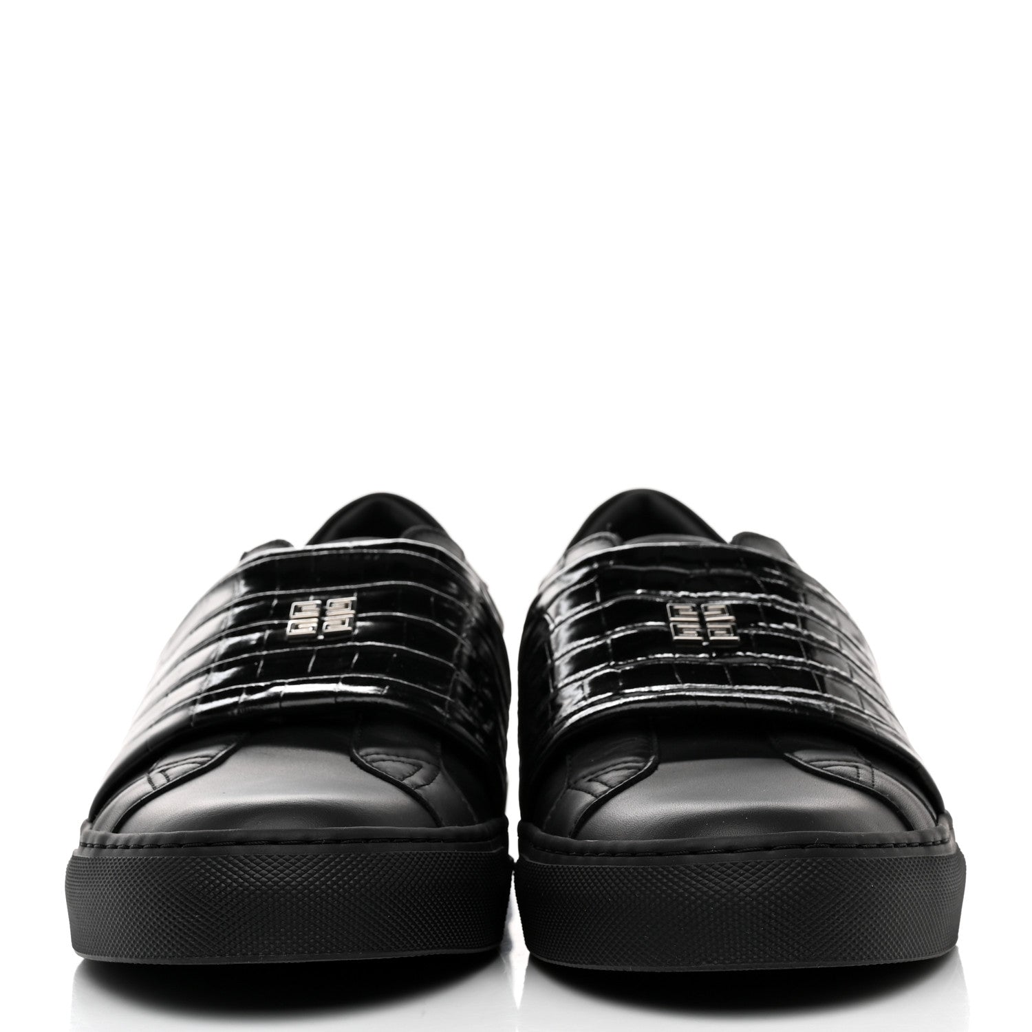 Givenchy Calfskin Crocodile Embossed Mens Urban Street Sneakers 41 Black 2 of 10