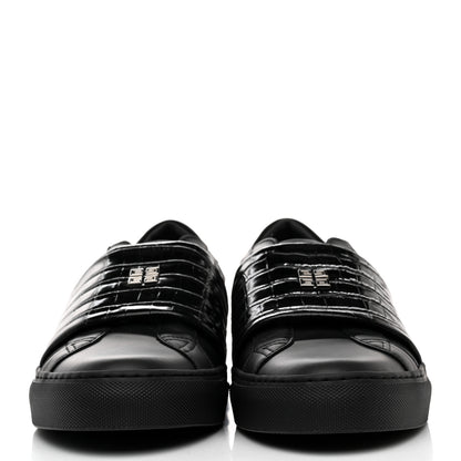 Givenchy Calfskin Crocodile Embossed Mens Urban Street Sneakers 41 Black 2 of 10