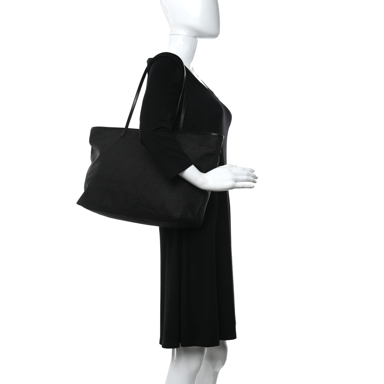 Fendi Nylon Zucca Medium Roll Tote Tobacco 2 of 22