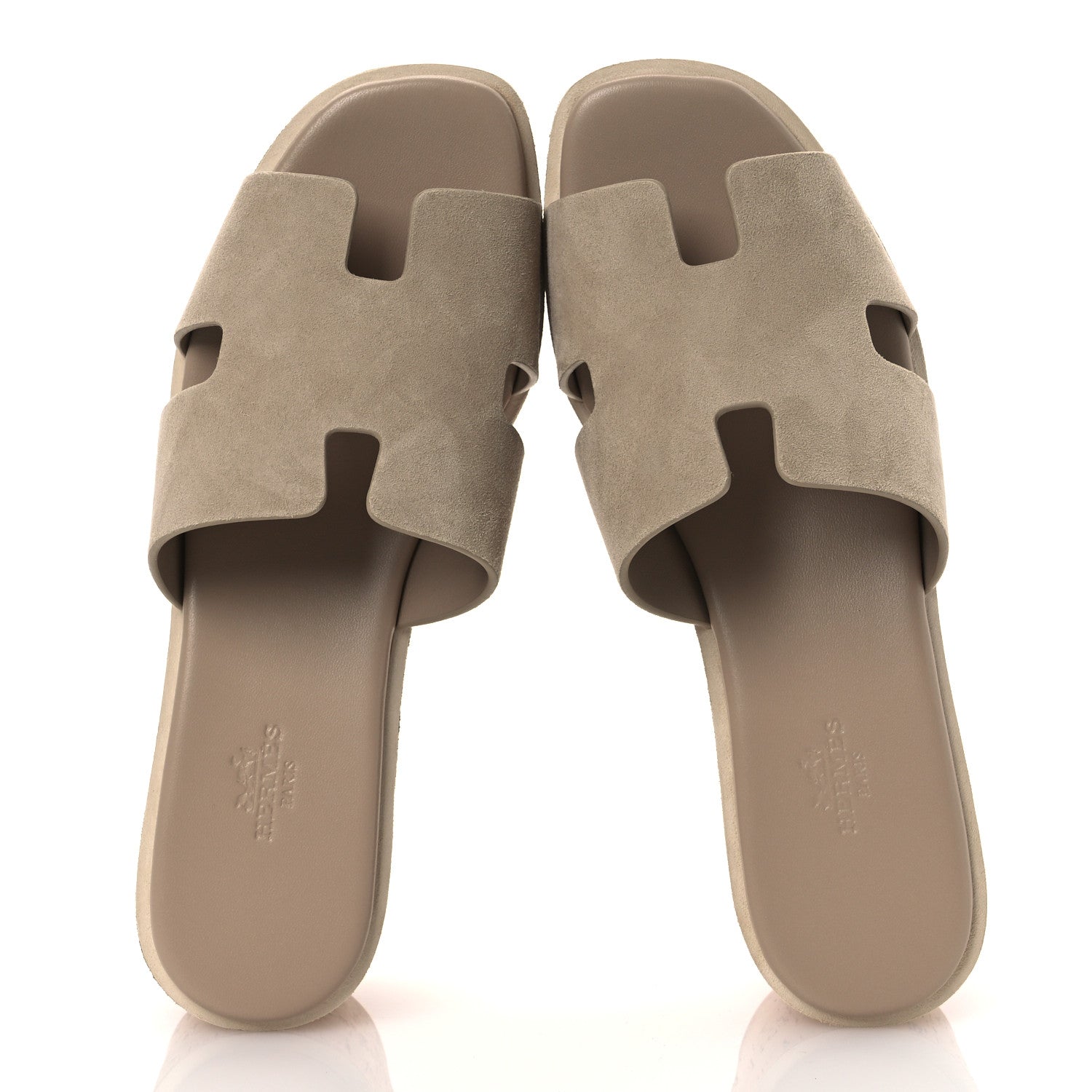 Hermes Suede Goatskin Cork Eze 30 Sandals 38 Beige Argile 2 of 11