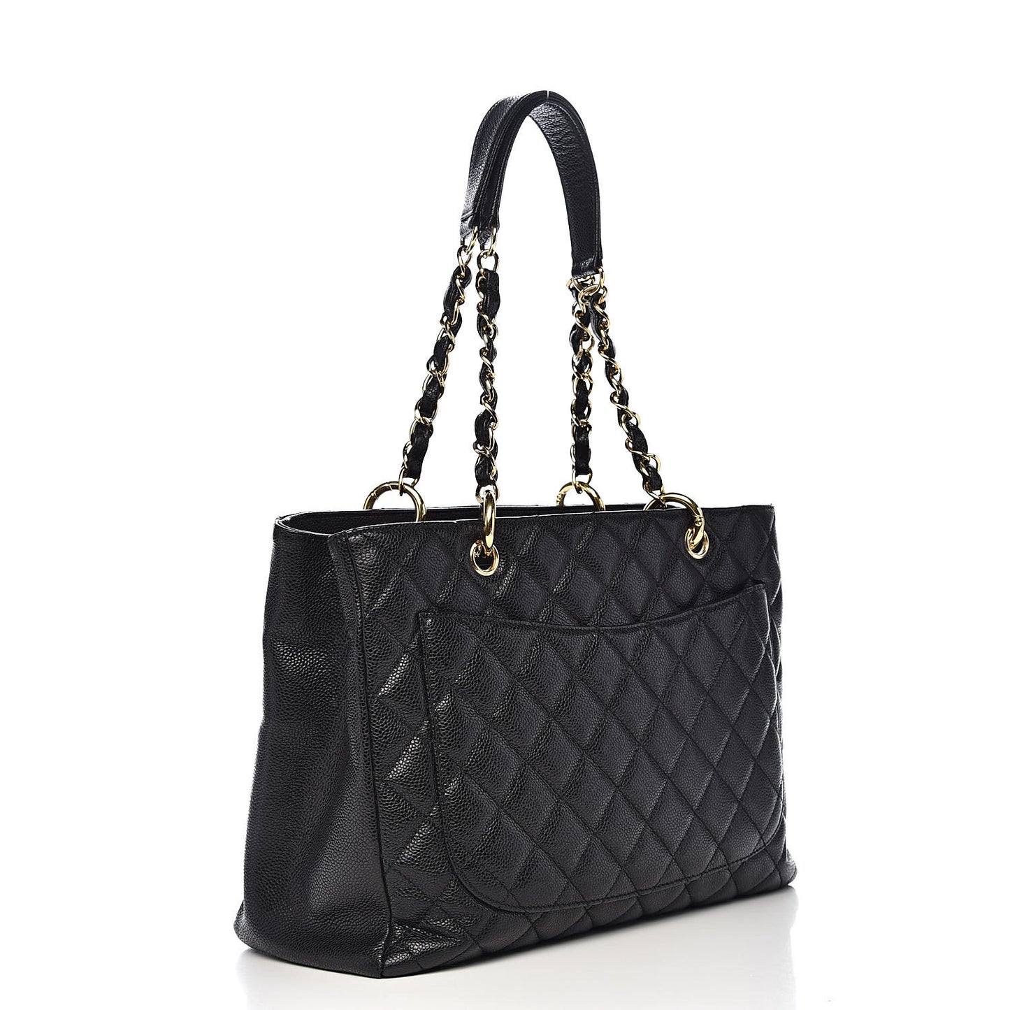Caviar Quilted Grand Shopping Tote GST Black