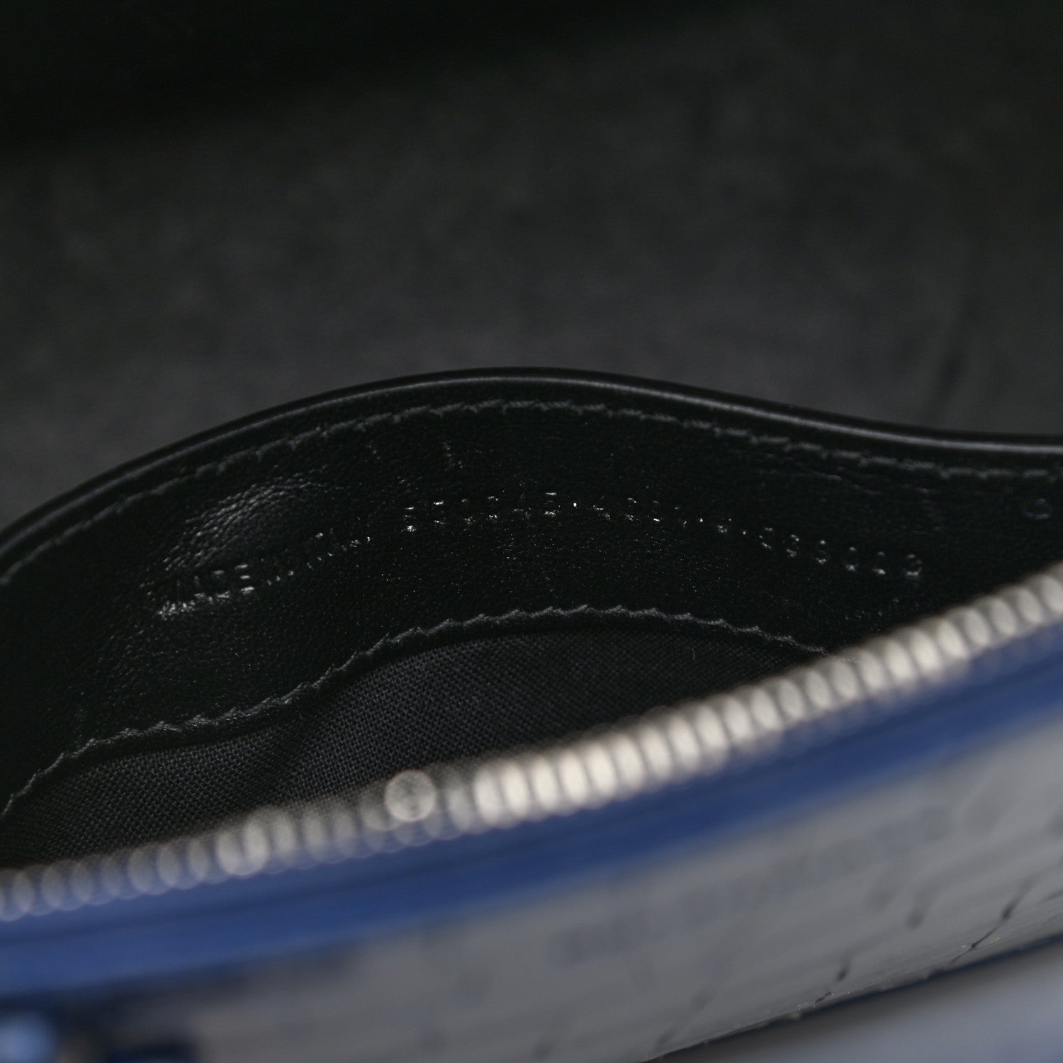Balenciaga Shiny Calfskin Logo Crocodile Embossed S Ville Top Handle Bag Navy White 7 of 10