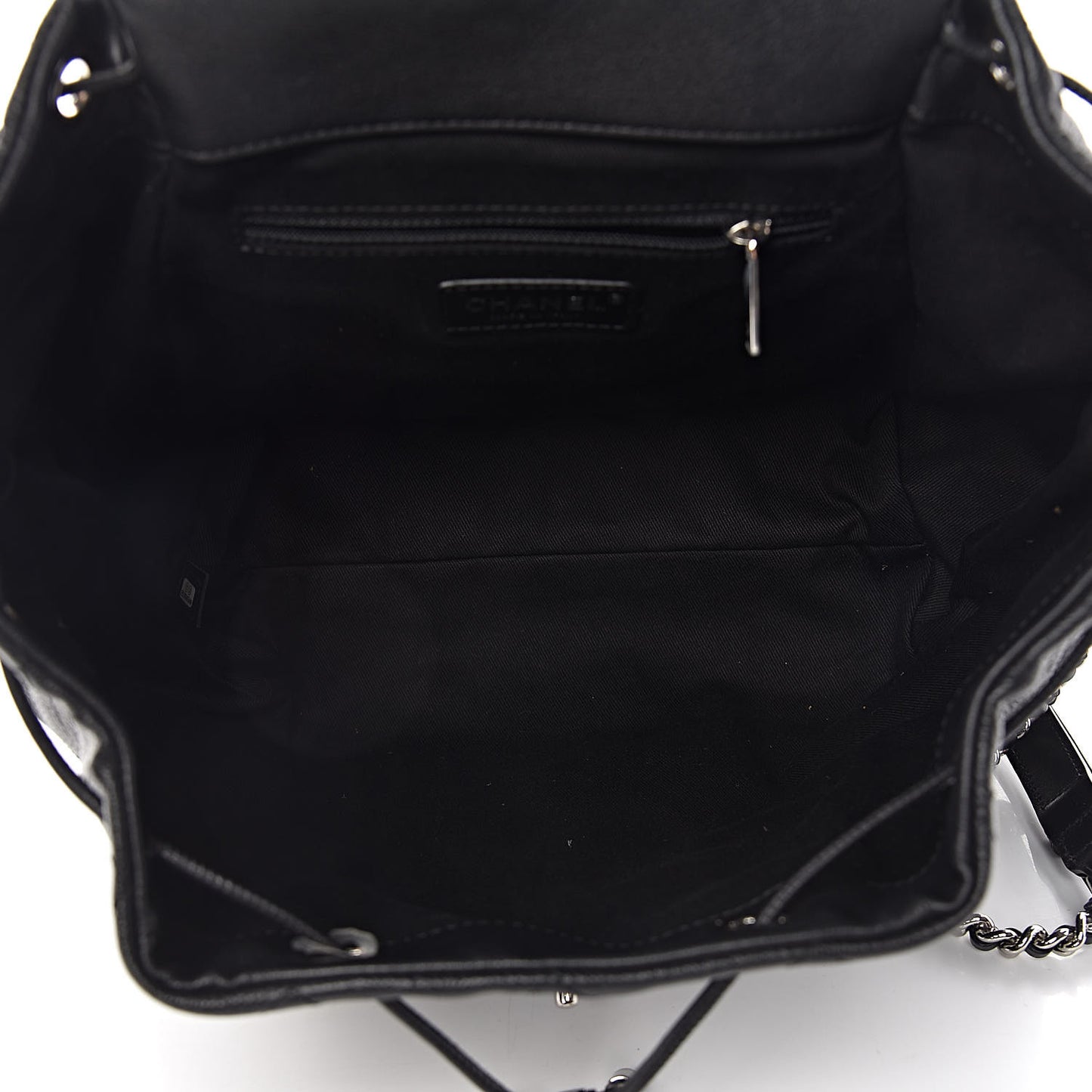 Grained Calfskin Stitched Braided With Style Backpack Black