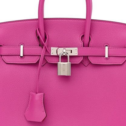 Hermes Taurillon Novillo Verso Birkin 25 Magnolia Rouge Casaque 8 of 11