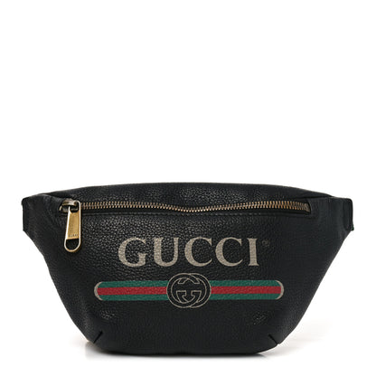 Gucci Grained Calfskin Small Logo Belt Bag Black 1 of 10