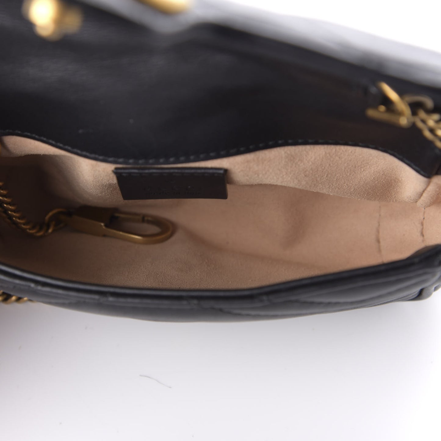 Calfskin Matelasse Super Mini GG Marmont Shoulder Bag Black