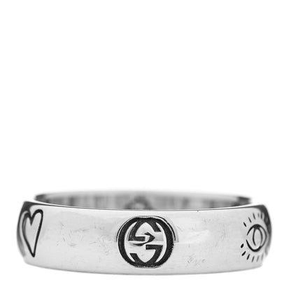 Gucci Sterling Silver Blind for Love Band Ring 54 7 3 of 6
