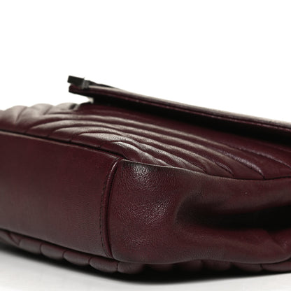 Saint Laurent Sheepskin Matelasse Chevron Monogram Medium College Bag Rouge Legion 10 of 12