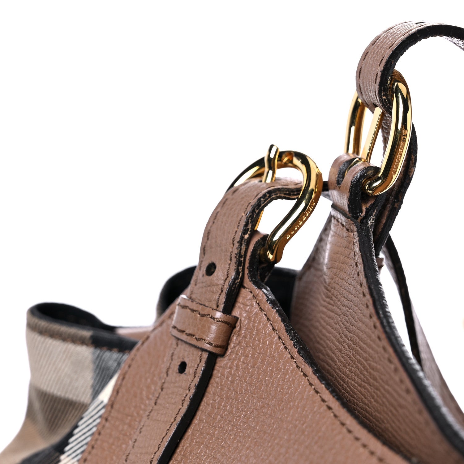 Burberry Grainy Calfskin House Check Small Canterbury Tote Tan 24 of 30