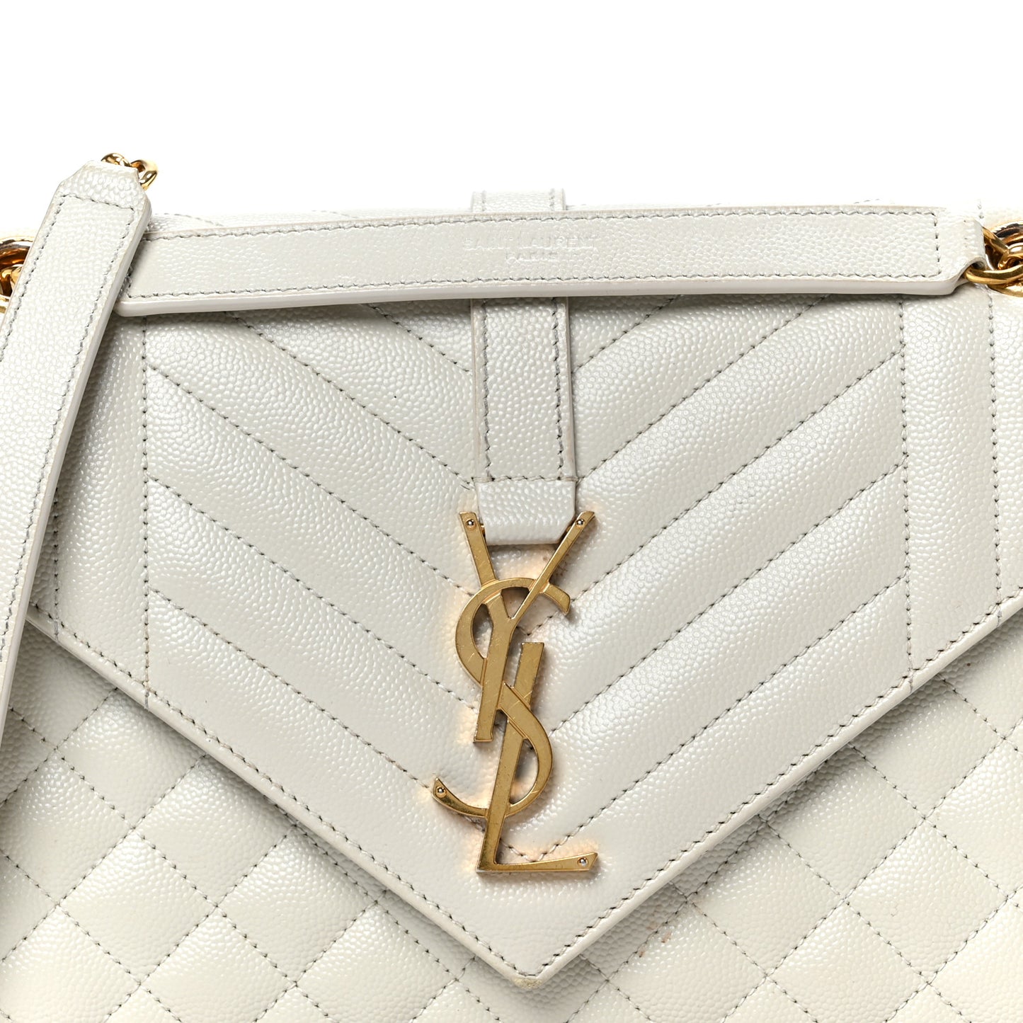 Grain De Poudre Textured Mixed Matelasse Medium Triquilt Monogram Satchel Crema Soft