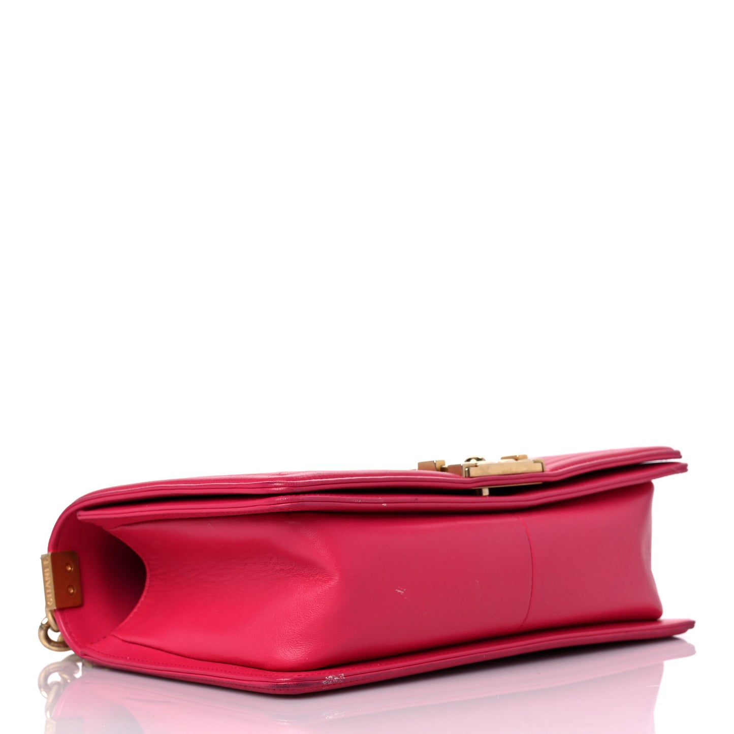 Lambskin Quilted Medium Boy Flap Fuchsia