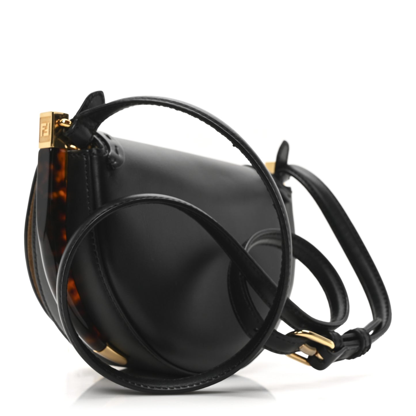 Vitello King Plexiglass Moonlight Shoulder Bag Black