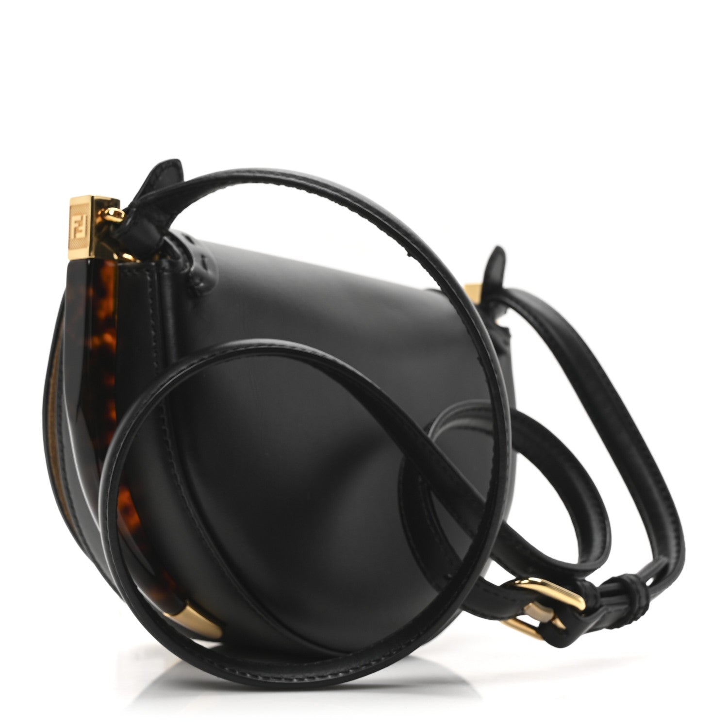 Fendi Vitello King Plexiglass Moonlight Shoulder Bag Black 3 of 10