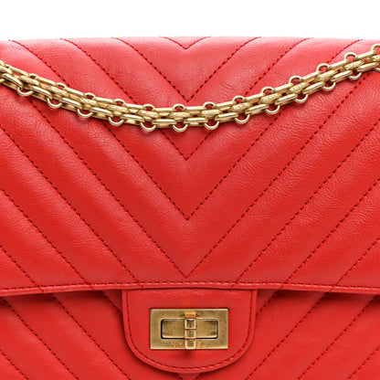 Chanel Sheepskin Chevron Quilted 2.55 Reissue 225 Flap Red 8 of 11