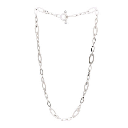 Roberto Coin 18K White Gold Blue Sapphire Chic and Shine Oval Link Necklace 3 of 4