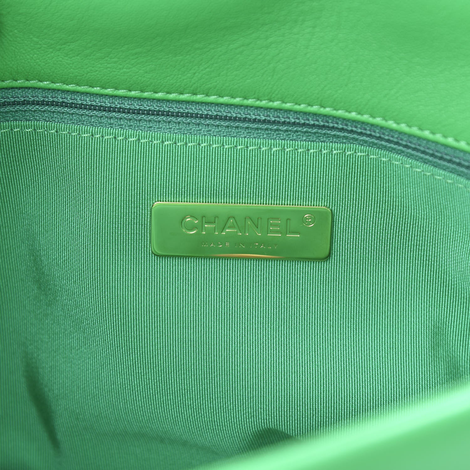 Chanel Lambskin Quilted Large 19 Flap Green 5 of 10