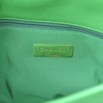 Chanel Lambskin Quilted Large 19 Flap Green 5 of 10
