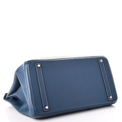 Hermes Taurillon Clemence Birkin 40 Bleu Thalassa 5 of 31